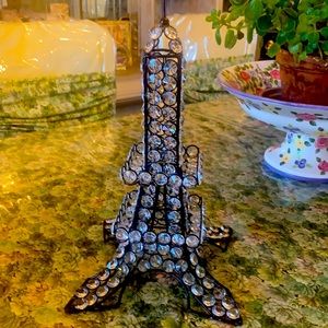 Eiffel tower. Paris. Black heavy metal with tons of beautifully cleaned crystals